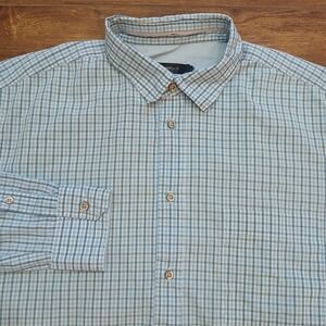 Zegna Sport Shirt Mens Extra‎ Large Blue Check Plaid Lightweight Cotton Casual